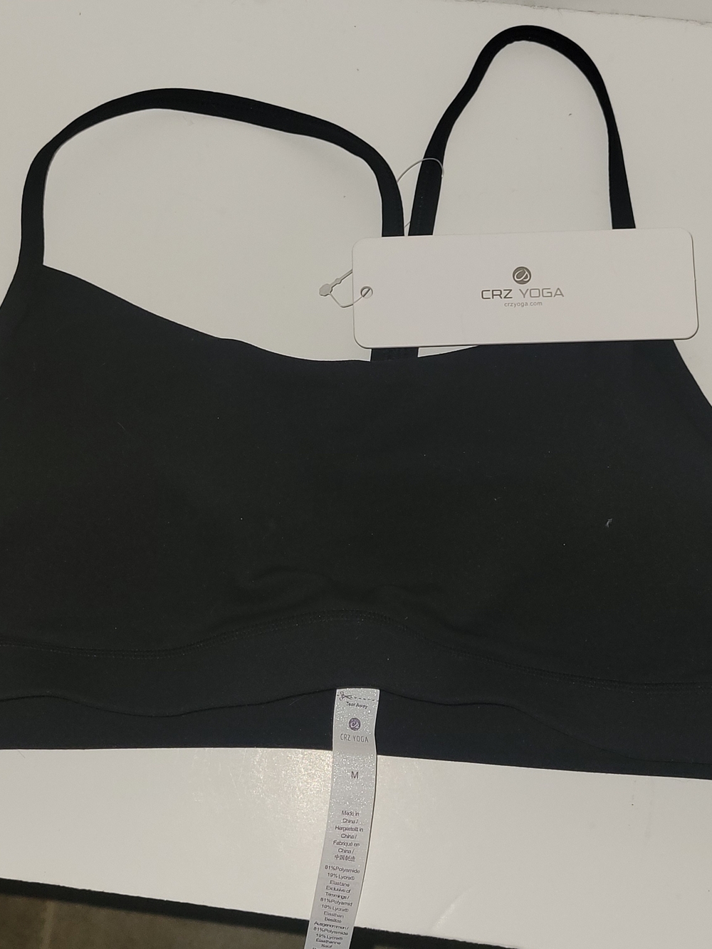 CRZ YOGA Black Strappy Seamless Sports Bra
